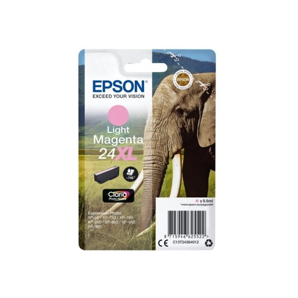 Epson original blkpatron T24XL - Lys Magenta - 8,7 ml - 24XL Elefant