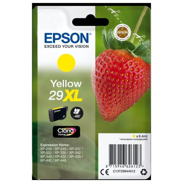 Epson original blkpatron T29XL - Yellow XL - 6,4 ml - 29XL Jordbr