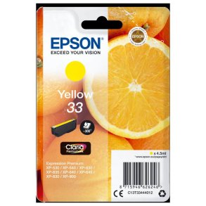 Epson original bl�kpatron T33 - Yellow - 4,5 ml - 33 Appelsin