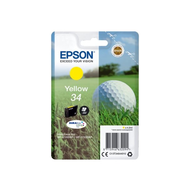 Epson original blkpatron T34 - Yellow - 4,2 ml - 34 Golfbold