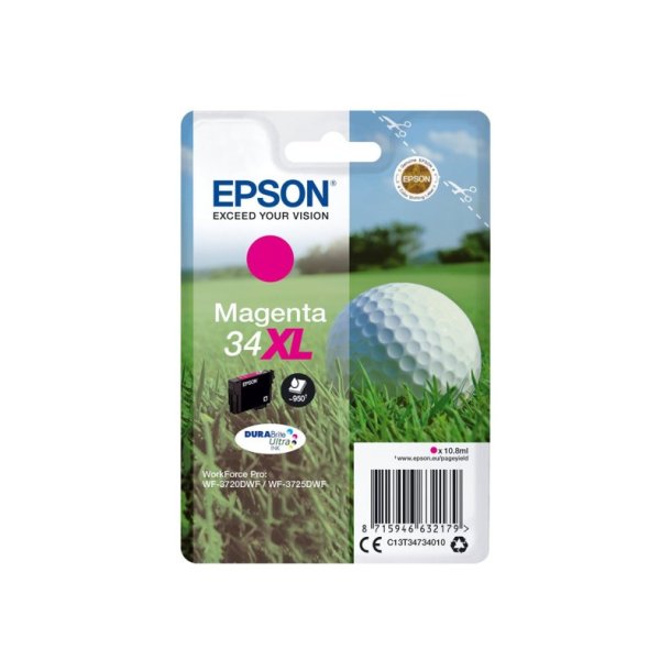 Epson original blkpatron T34XL - Magenta - 10,8 ml - 34XL Golfbold