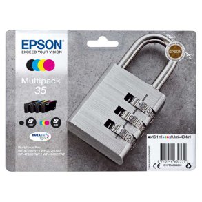 Epson original bl�kpatron T35 Multipack - Sort, Cyan, Magenta, Yellow - 16,1/9,1 ml - 35 H�ngel�s