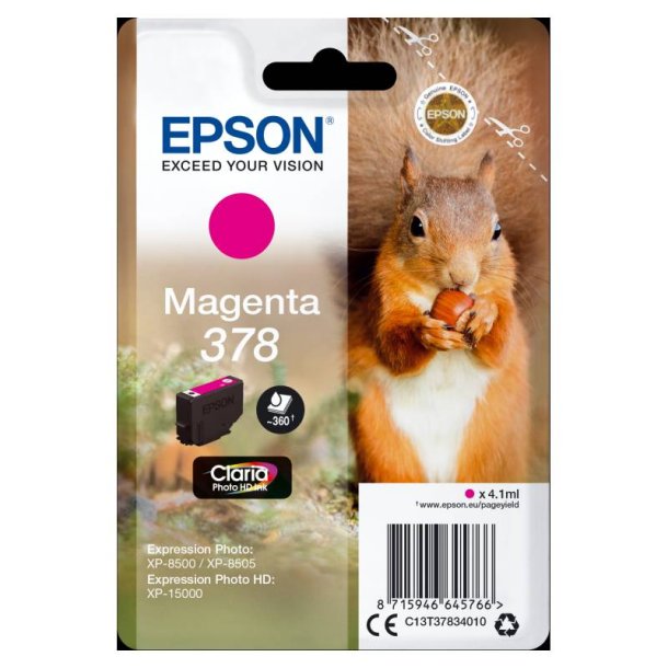 Epson original blkpatron T378 - Magenta - 4,1 ml - 378 Egern