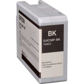 Epson original bl�kpatron T44C - Sort - 80 ml - ColorWorks TM-C6500