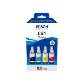 Epson original bl�kbeholder T664 Multipack - Ecotank - Sort, Cyan, Magenta, Yellow - 70 ml