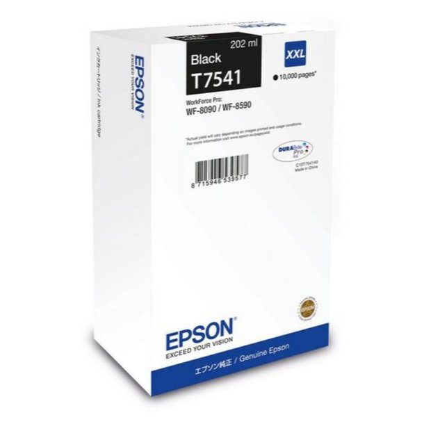 Epson original blkpatron T75 - Workforce Pro WF-8090/ 8590 - Sort XXL - 10.000 sider