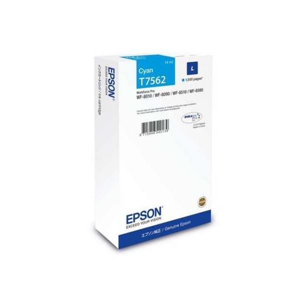 Epson original blkpatron T75 - Workforce Pro WF-8090/ 8590 - Cyan L - 1.500 sider