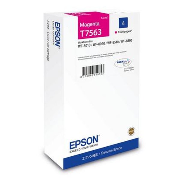 Epson original blkpatron T75 - Workforce Pro WF-8090/ 8590 - Magenta L - 1.500 sider