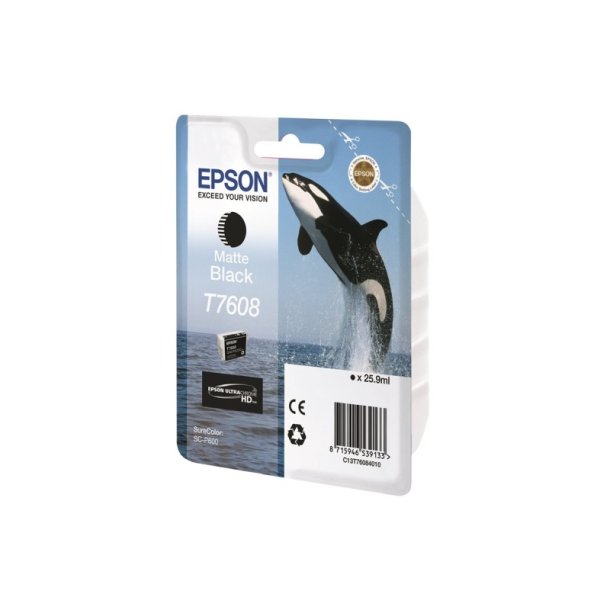 Epson T7608 25.9 ml mat sort original bl�kpatron for SureColor SC-P600