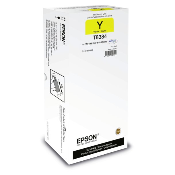 Epson original blkpose T838 - WorkForce Pro WF-R5190, WF-R5690 - Yellow - 167,4 ml