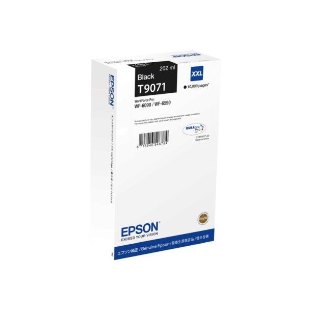 Epson original blkpatron T90 - Workforce Pro WF-6090/6590 - Sort XXL - 10.000 sider