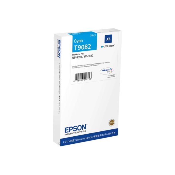 Epson original blkpatron T90 - Workforce Pro WF-6090/6590 - Cyan XL - 4.000 sider