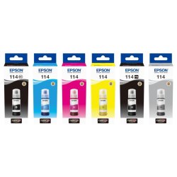 Epson original blkbeholdere T114 - Ecotank - 6x70 ml - ET-8500/ET-8550