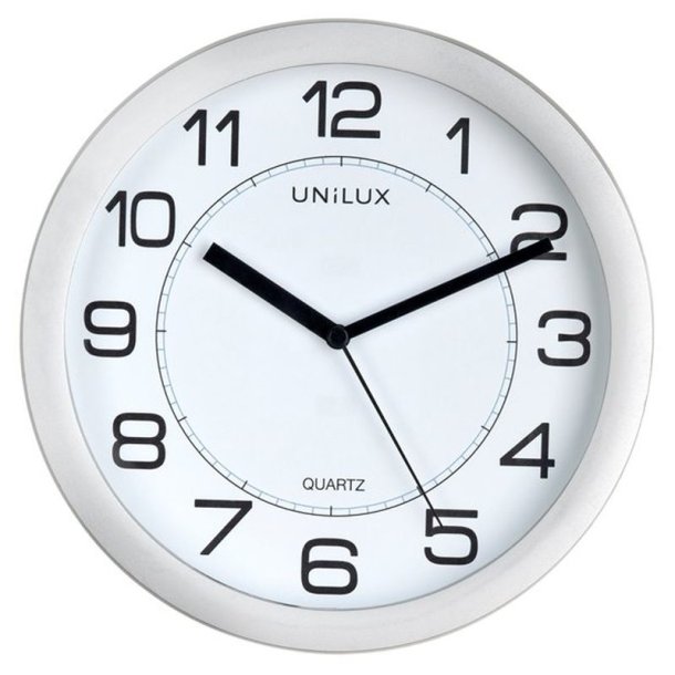 Unilux Attraction Clock<br>Analog vgur i Slv<br>Diameter 22 cm<br>Magnetisk opstning