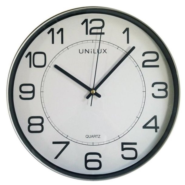 Unilux Magnet Clock<br>Analog vgur i Slv<br>Diameter 30 cm<br>Magnetisk opstning