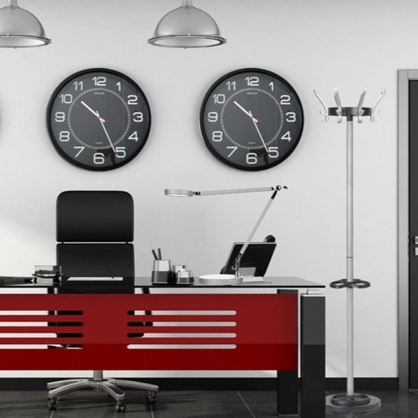 Unilux Mega Clock 57,5cm - Analog vgur i Sort