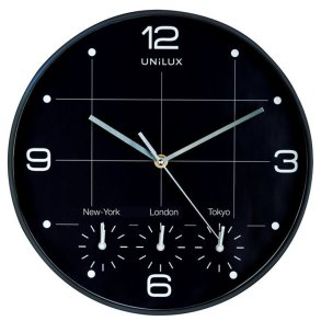 Unilux On Time Clock 30,5cm - Analog vgur i Sort