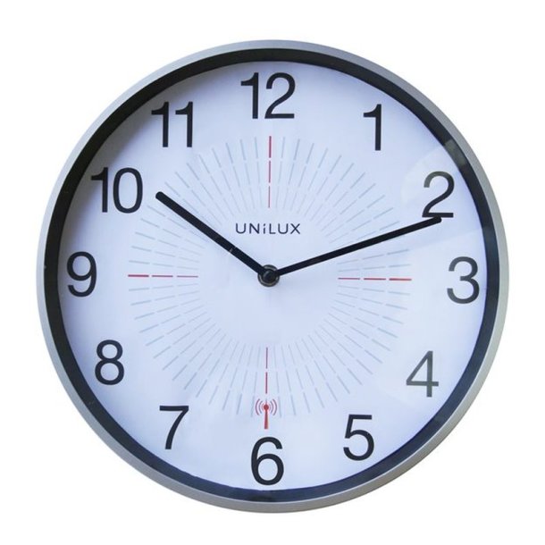 Unilux Outdoor Clock<br>Analog vgur i Slv<br>Diameter 35,5 cm<br>til udendrs brug