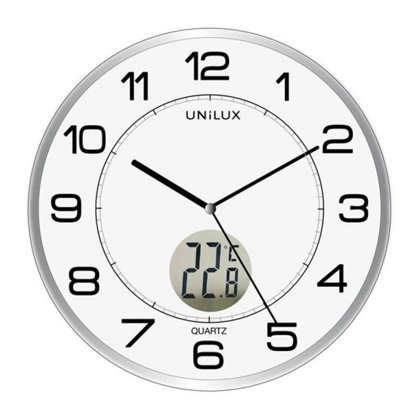 Unilux Tempus Clock<br>Analog vgur i Slv<br>Diameter 30,5 cm