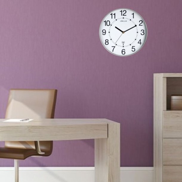 Unilux Wave Clock 30cm vgur - Analog vgur i Slv