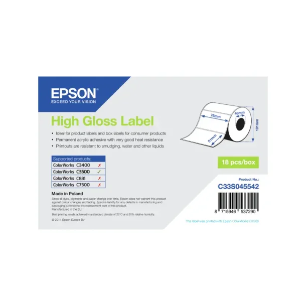 Epson High - Gloss Label - 7,6cmx5,1cm - 610 stk.