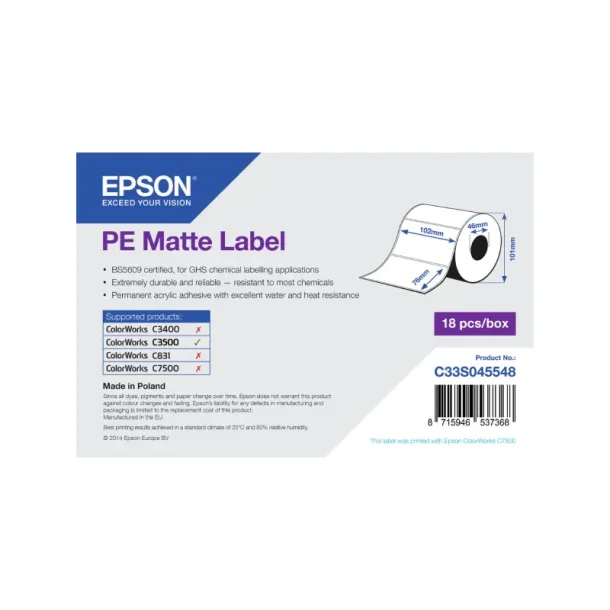 Epson PE - Matte Label - 10,2cmx7,6cm - 365 stk.