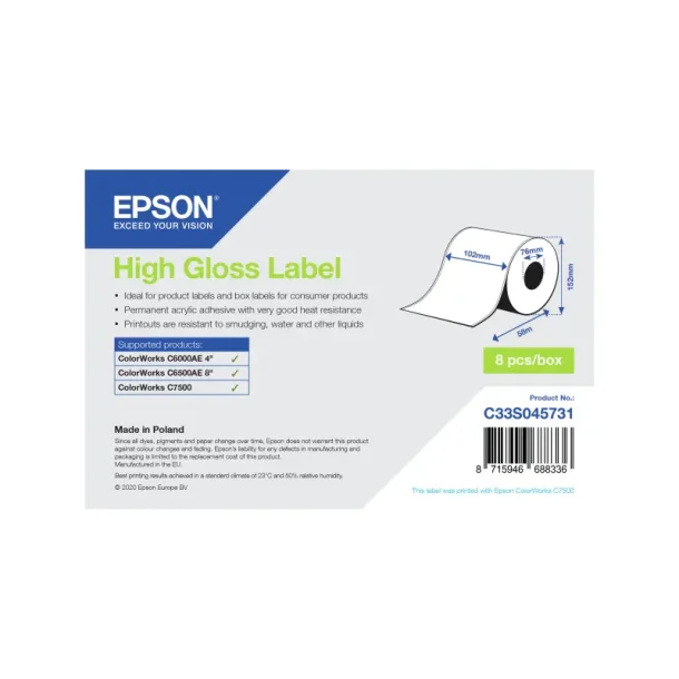 Epson printeretiket - Selvklbende - 10,2cmx58m - 76mmx127mm