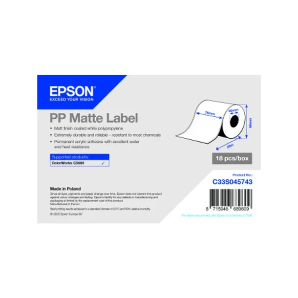 Epson printeretiket - 7,6cmx29m - 18 stk.