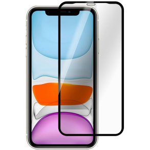 eSTUFF Sk�rmfilter til iPhone 11/XR Full Cover h�rdet glas. Titan Shield 