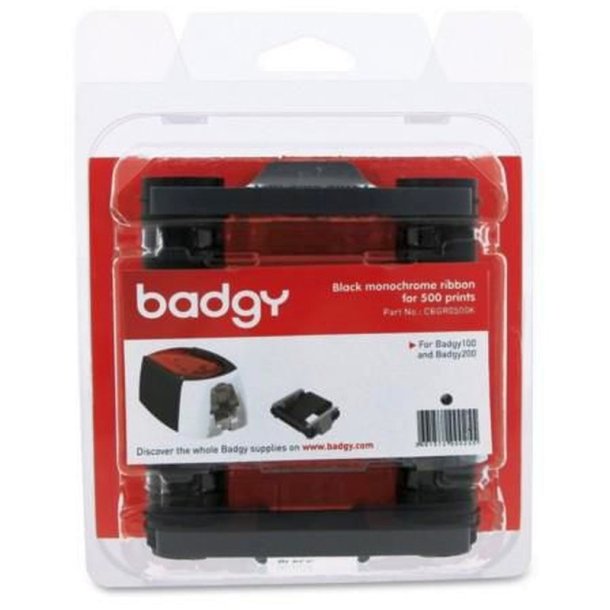 Evolis Mono Farvebnd - Sort - farve til 100 Kort/udskrifter