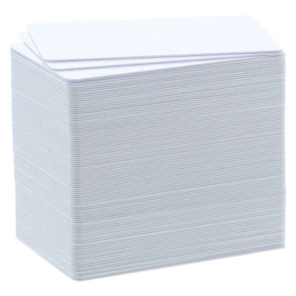 Evolis ID-kort til Badgy - 100 stk. Blank Hvid i PVC - 85,6x54mm - 0,76mm