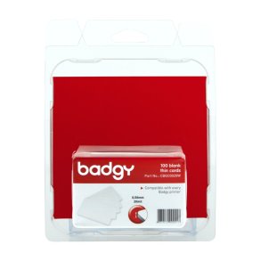 Evolis ID-kort til Badgy - 100 stk. Blank Hvid i PVC - 85,6x54mm - 0,5mm