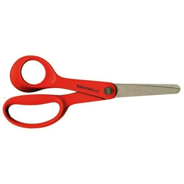 Fiskars brnesaks - rd - venstrehnds saks - 14cm