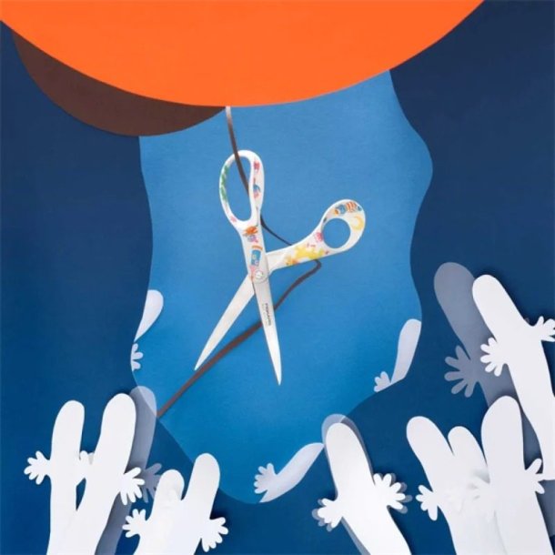 Fiskars skolesaks spgefuld - Moomin universalsaks - 21 cm