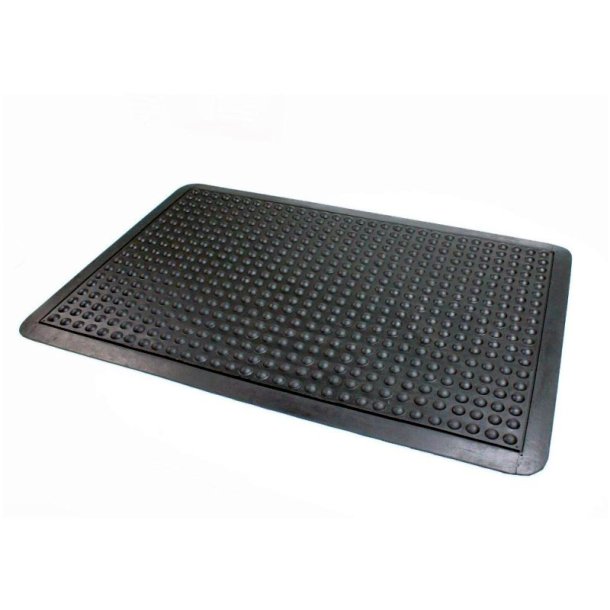 Floortex stmtte - AFS-TEX - gummi med bobler - 90x150 cm - 14 mm - sort