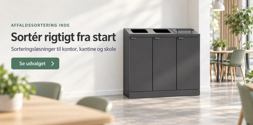 Affaldssortering indend�rs &ndash; sorteringsskraldespand til erhverv, skoler og institutioner
