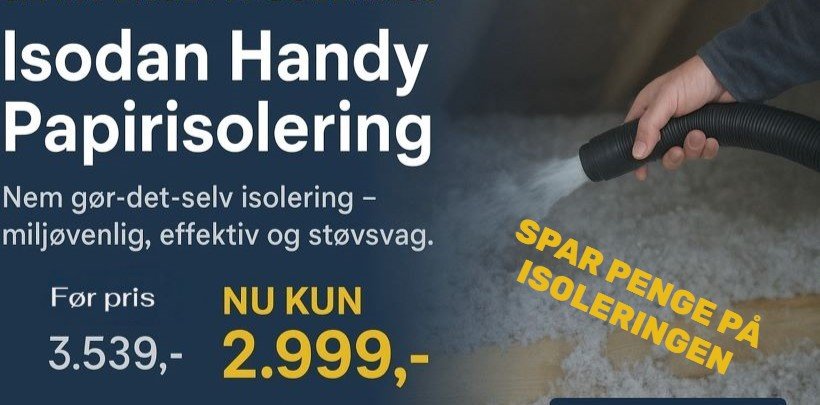 Isodan isoleringstilbud. Gr det selv isolering med papir