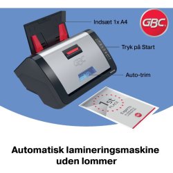 GBC auto lamineringsmaskine A4 Velocity med lamineringsrulle