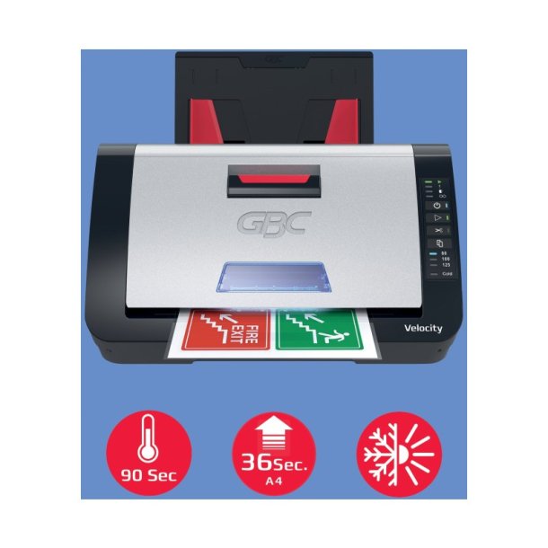 GBC auto lamineringsmaskine A4 Velocity med lamineringsrulle