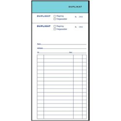 Duplikatbog - 2x50 ark - 21x13,8 cm - Bl