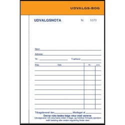 Udvalgsbog - 2x50 ark - 14,6x11,5 cm - Orange