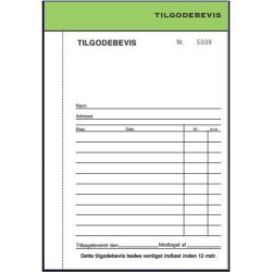 Tilgodebevisbog - 2x50 ark - 14,6x11,5 cm - Lime Grn