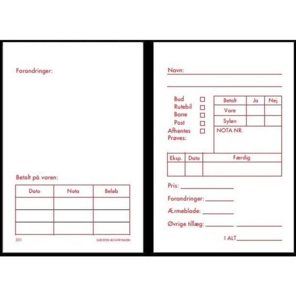 Forandringskort - 500 stk. - 11,5x7,8 cm - Hvid