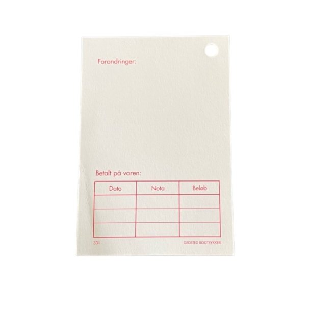 Forandringskort - 500 stk. - 11,5x7,8 cm - Hvid