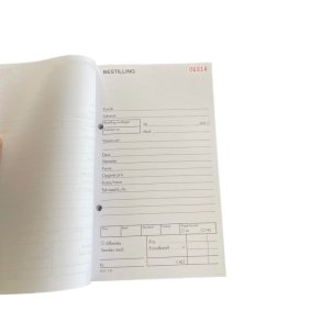 Bestillingsbog - 100 ark - 21x13,8 cm - Hvid