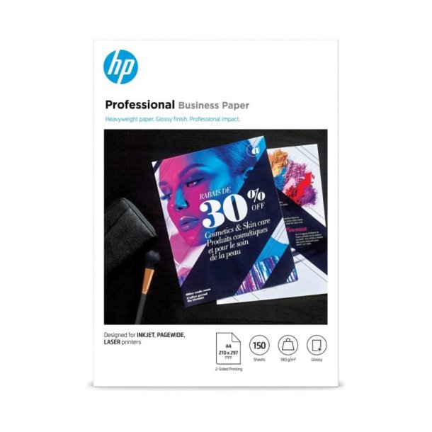 HP glossy Professional Business papir A4 - 2-side - 180g/m&sup2; - 150 ark pr. pakke