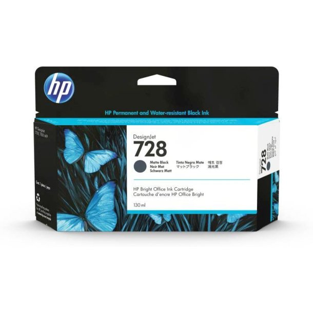 HP 728 130 ml - original - Mat sort - Pigmentbaseret - 130ml