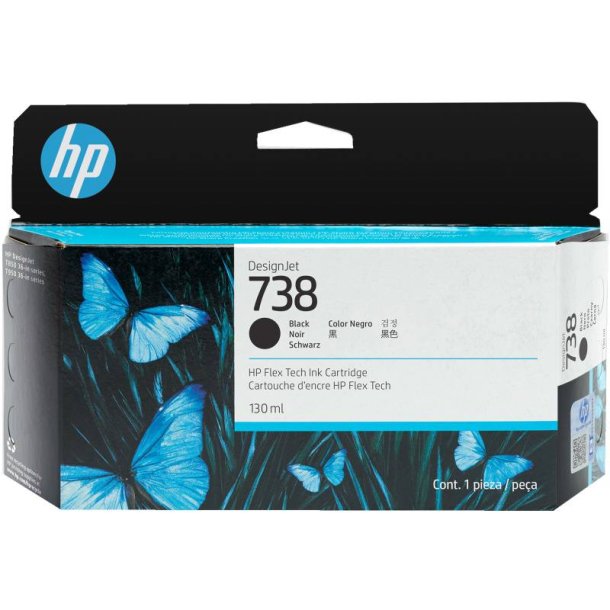 HP 738 - 130 ml - sort - original - DesignJet - blkpatron - til DesignJet T850, T950