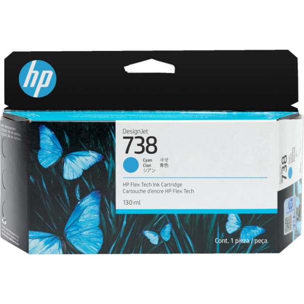 HP 738 - 130 ml - Cyan - original - DesignJet - blkpatron - til DesignJet T850, T950