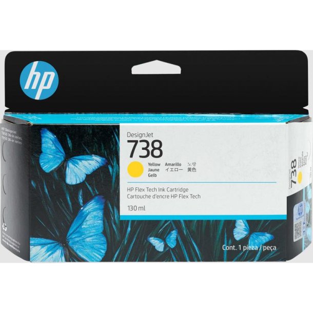 HP 738 - 130 ml - Yellow - original - DesignJet - blkpatron - til DesignJet T850, T950